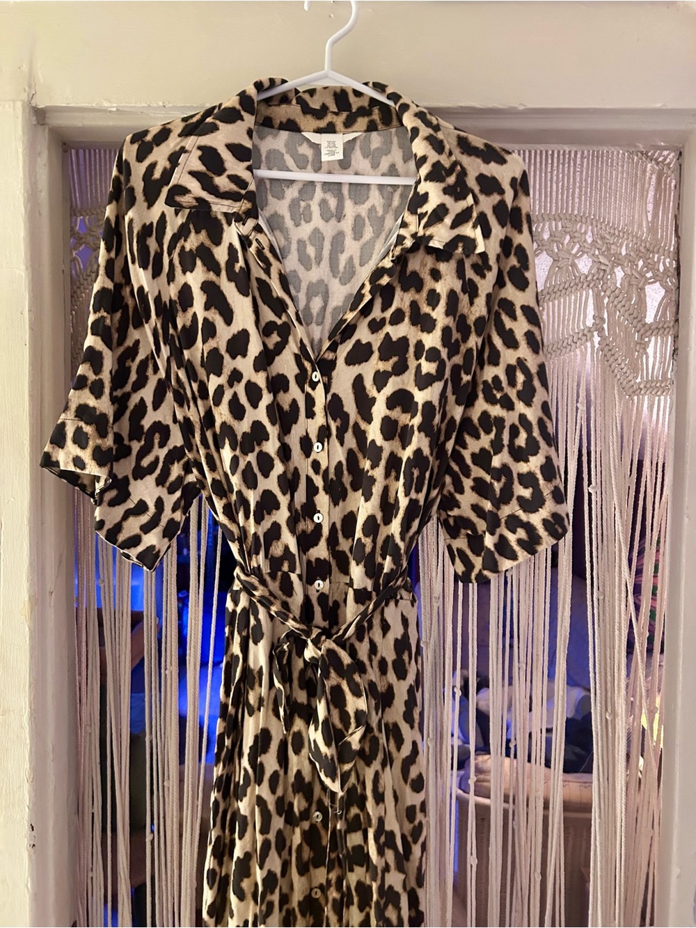 H&M Belted Leopard Dress